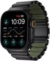 Stratos Band Black Titanium Forest Green FKM - Apple Watch 45/46/49mm