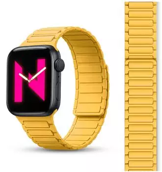 NALIA Nexus Magnet Armband Silikon Loop 42/44/45/46/49mm sonnengelb (de-8224_04)