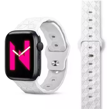 NALIA Hexion Silikon-Sportarmband für Apple Watch 42/44/45/46/49mm, polarweiß (de-8226_01)