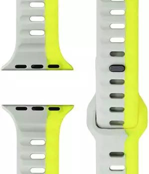NALIA Motion Silikon Sportarmband 38/40/41/42mm, leuchtgelb/grau