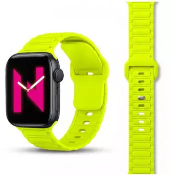 NALIA Pulse Silikon Sportarmband 38/40/41/42mm, 3D-Textur, neon gelb