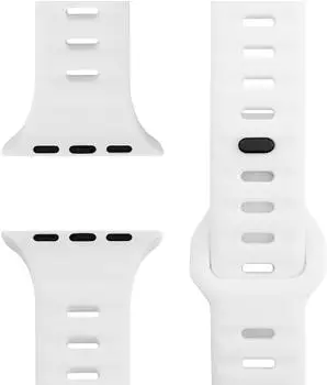 NALIA Motion Silikon-Armband für Apple Watch 42/44/45/46/49mm, eisweiß (de-8244_02)