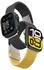 AMAZINGTHING Blend Band 2er-Set für Apple Watch 45/46/49mm, Nylon, gelb-schwarz/schwarz