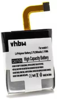 vhbw Smartwatch-Akku 300mAh 3,7V Li-Polymer kompatibel mit Watch 1 (HB442528EBC)