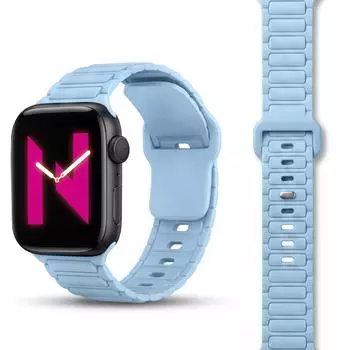 NALIA Pulse Silikon-Armband für Apple Watch 42/44/45/46/49mm, ozeanblau