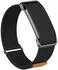 Wigento Nylon Armband für Google Fitbit Air, Metall Schutzgehäuse, Klettverschluss, schwarz (91147-0)