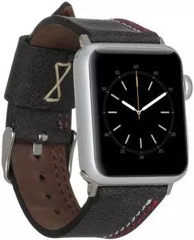 Burkley Vintage Lederarmband für Apple Watch 42/44/45mm, schwarz (BA3TN1)