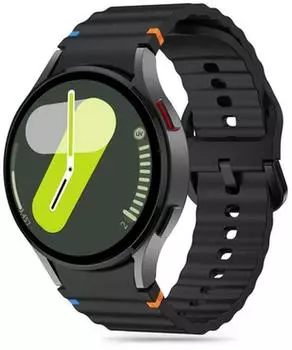 Tech-Protect Sportarmband f&uuml;r Samsung Galaxy Watch 4/5/5 Pro/6/7/FE, Silikon, schwarz, 20mm