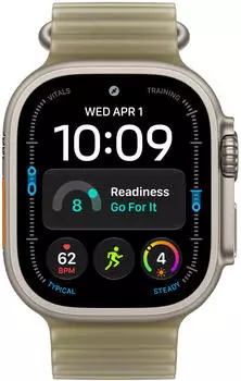Apple Ocean Band Halbtransparentes Seegrasgr&uuml;n Titan Natur
