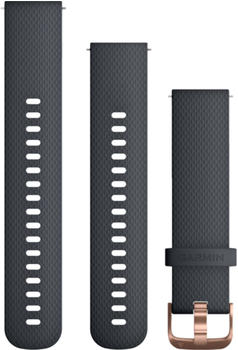 Garmin Schnellwechsel-Armbänder Silikon (20mm) Granitblau / Roségold