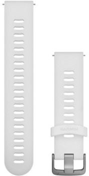 Garmin Schnellwechsel-Armbänder Silikon (20mm) Weiß/Silber (010-11251-1P)