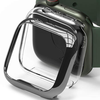 Rearth Ringke Slim (Apple Watch 7 45mm) Clear & Metallic Black
