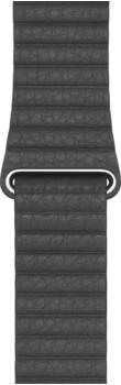 Apple Lederarmband mit Schlaufe 44mm Schwarz Medium