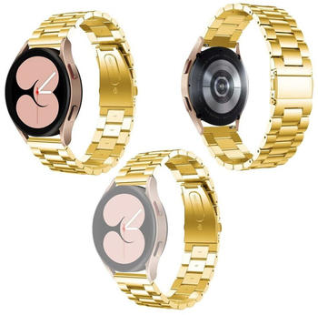 Wigento Samsung Galaxy Watch 4 40 / 44 mm Stahl Ersatz Armband Gold Smart Uhr