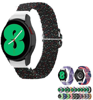 Wigento für Samsung Galaxy Watch 4 40mm / 44mm Uhr Nylon Armband Ersatz Arm Band Muster 10