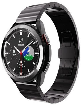 Wigento Samsung Galaxy Watch 5 Pro 45 mm Deluxe Stahl Ersatz Armband Schwarz / Style 2 Smart Uhr