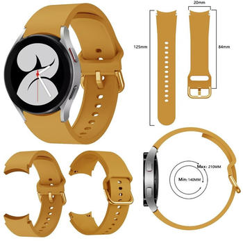 Wigento Samsung Galaxy Watch 4 40mm Uhr Kunststoff / Silikon Armband Ersatz Arm Band Gelb