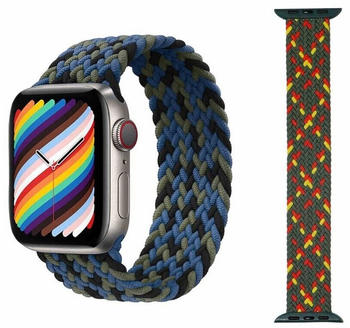 Wigento Apple Watch Series Ultra 8 / 7 45 / 6 SE 5 4 44 / 3 2 1 42mm Größe L / Männer Uhr Nylon Armband Ersatz Sport Arm Band Muster 14