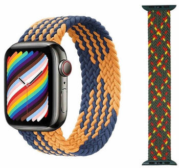 Wigento Apple Watch Series Ultra 8 / 7 45 / 6 SE 5 4 44 / 3 2 1 42mm Größe L / Männer Uhr Nylon Armband Ersatz Sport Arm Band Muster 9
