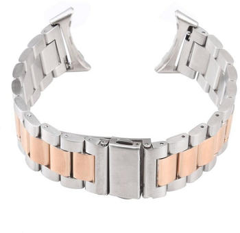 Wigento Google Pixel Watch Stahl Metall Design Ersatz Armband Rose Gold / Silber Smart Uhr Neu