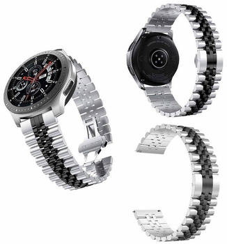 Wigento Samsung Galaxy Watch 5 / 40mm / 44mm Deluxe Ersatz Armband Muster 11 Edelstahl Smart Uhr