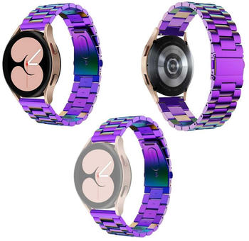 Wigento Samsung Galaxy Watch 4 40 / 44 mm Stahl Ersatz Armband Mehrfarbig Smart Uhr
