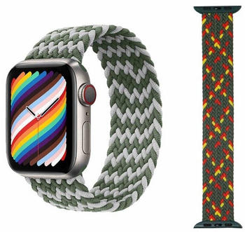Wigento Apple Watch Series 8 7 41 / 6 SE 5 4 40 / 3 2 1 38mm Größe L / Männer Uhr Nylon Armband Ersatz Sport Arm Band Muster 16