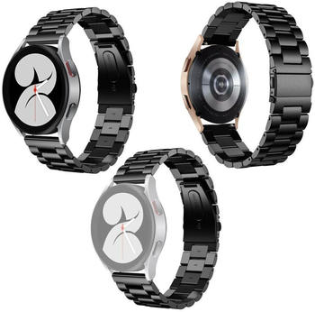 Wigento Samsung Galaxy Watch 4 Classic 42mm / 46mm Stahl Ersatz Armband Schwarz Smart Uhr