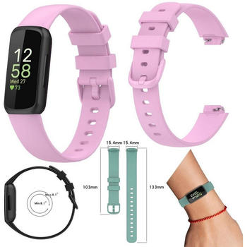 Wigento Fitbit Inspire 3 Watch Uhr Kunststoff / Silikon Armband Ersatz Arm Band Ersatz Lila Größe L / Männer