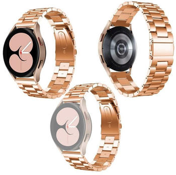 Wigento Samsung Galaxy Watch 4 40 / 44 mm Stahl Ersatz Armband Rose Gold Smart Uhr