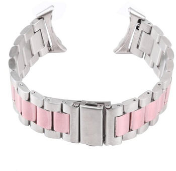 Wigento Google Pixel Watch Stahl Metall Design Ersatz Armband Pink / Silber Smart Uhr Neu