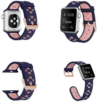 Wigento Apple Watch Series Ultra 49mm 8 7 45 / 6 SE 5 4 44 / 3 2 1 42mm Hochwertiges Kunststoff / Silikon Uhr Watch Smart Sport Armband Pink / Lila
