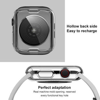 Wigento Apple Watch SE 2022 40mm 360 Grad Schock TPU Silikon Hülle Tasche Etuis Transparent