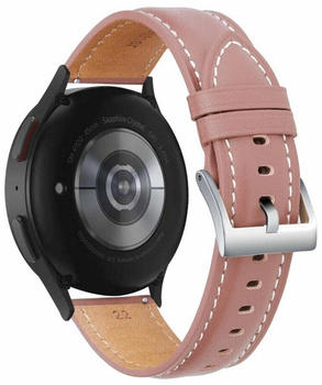 Wigento für Samsung Watch 5 / 5 Pro 40 / 44 / 45 mm Uhr Echt Leder Armband V "A" Ersatz Arm Band Pink