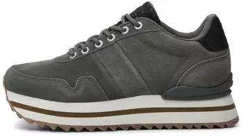 Woden Sneakers Nora III Suede Plateau dunkelgrau