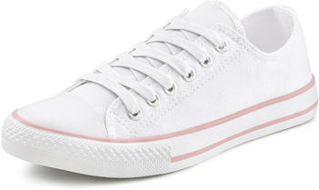Lascana Sneaker Schnürhalbschuh Textil weiß-rosé