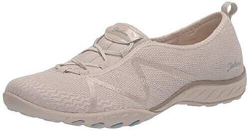 Skechers Breathe-Easy A-Look Sneaker Natural Soft Knit Mesh Aqua Trim