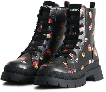 Desigual Shoes Boot Flowers Hunting Shoe schwarz