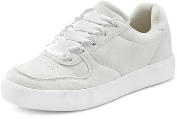 Lascana Sneaker Schnürhalbschuh ultraleicht Satinschnürung Retro-Look VEGAN beige grau