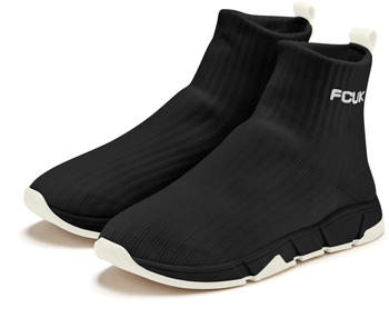 fcuk Sock Sneaker zum Reinschlüpfen schwarz weiß
