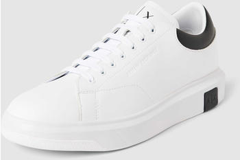 Armani Exchange Ledersneaker Label-Details weiß