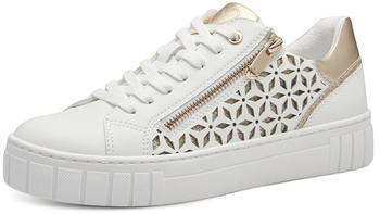 Marco Tozzi Plateausneaker unterlegtem Lochmuster weiß goldfarben