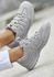 Lascana Sneaker Halbschuh elastischen Schnürbändern VEGAN grau anthrazit