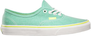 Vans Authentic washed twill aqua green/neon yellow