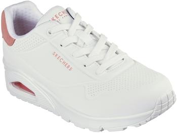 Skechers Damen UNO wei&szlig;er Durabuck-Korallenlederbesatz