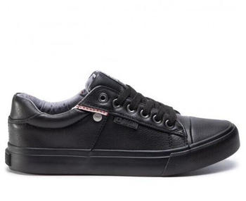 Big Star Leder Turnschuhe schwarz