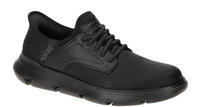 Slip-On Sneaker SKECHERS "GARZA", Herren, Gr. 42, schwarz, Leder, Schuhe, Slipper mit