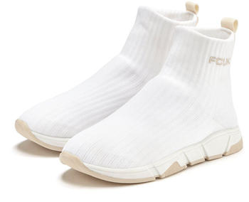 fcuk Sock Sneaker zum Reinschlüpfen beige weiß