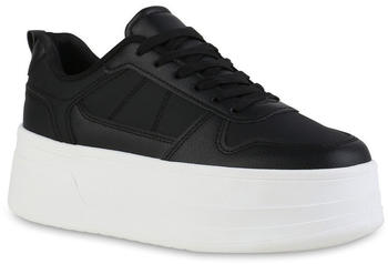 VAN HILL Plateau Sneaker Basic Trendy Schuhe 215130 schwarz
