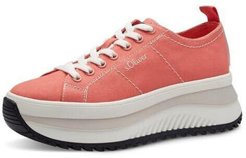 S.Oliver Plateau Sneaker zum Schnüren vegan orange Coral